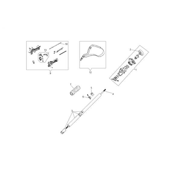 PTH 2500 - Efco Pole Pruner Transmission Diagram