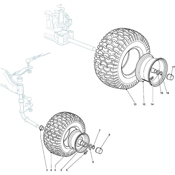PTX 160 HD - 2015-2019 - 2T0930473/15 - Castel Garden Ride On Mower Wheel Diagram