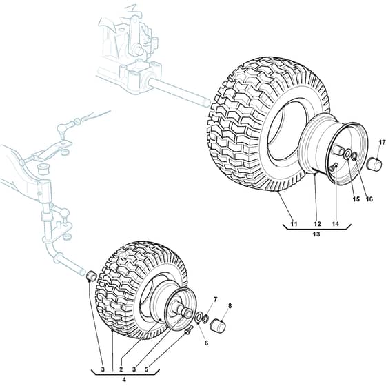 PTX 170 HD - 2013-2020 - 2T1730273/Y13 - Castel Garden Ride On Mower Wheel Diagram