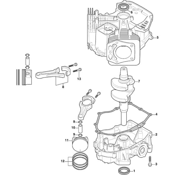 PTX 190 HD - 2024 - 2T0780473/C24 - Castel Garden Ride On Mower Crankshaft Diagram