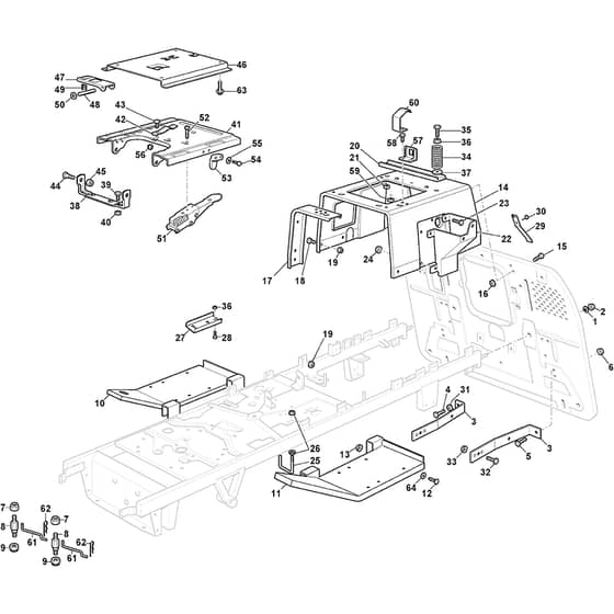 PTX 210 HD - 2022-2025 - 2T0980473/C22 - Castel Garden Ride On Mower Frame Diagram