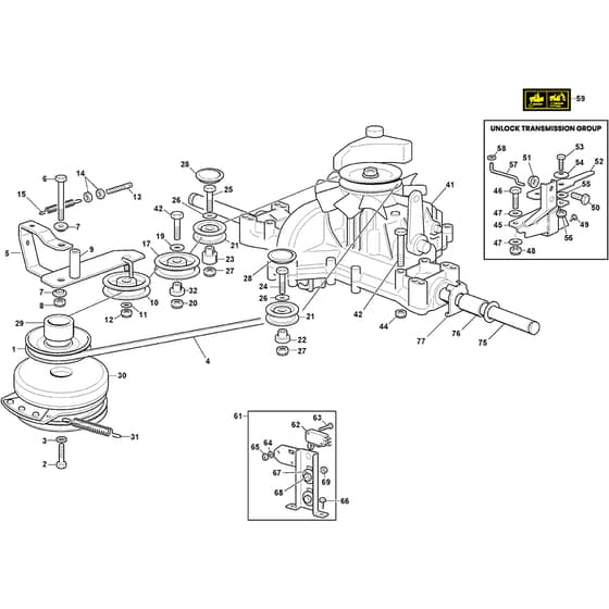 PTX 210 HD - 2022-2025 - 2T0980473/C22 - Castel Garden Ride On Mower Transmission Diagram
