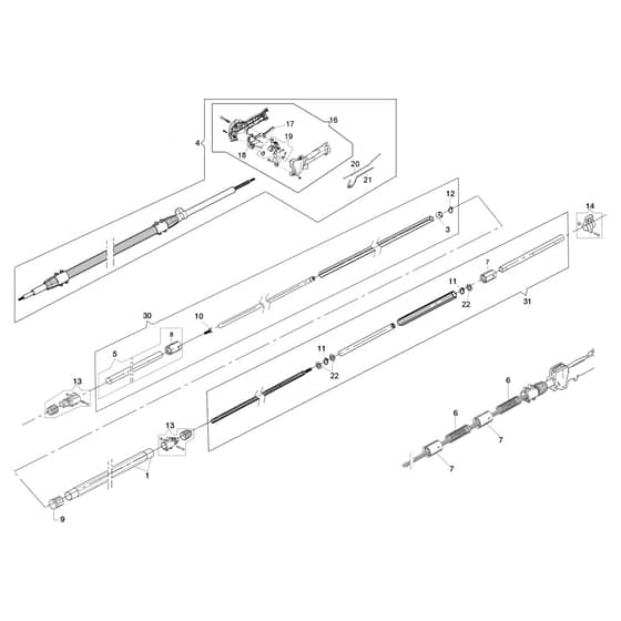 PTX 2710 - Efco Pole Pruner Transmission Diagram