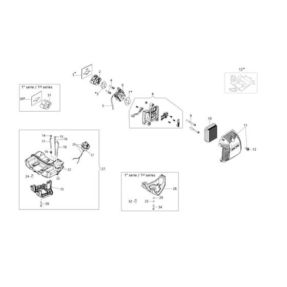 PTX 2750 - Efco Pole Pruner Tank and air filter Diagram