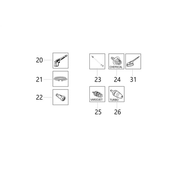 PW 140 C - 2020 - Oleo-Mac Pressure Washer Accessories Diagram