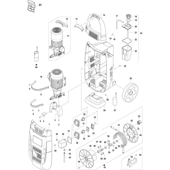 PW 175 C - Oleo-Mac Pressure Washer Deck Diagram