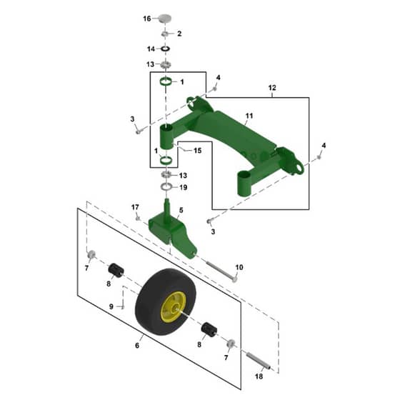John Deere Q810E - PC16645 - Caster Wheel - ST1384728