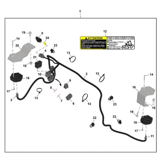 John Deere Q820E - PC16646 - Wiring Harness - ST1399928