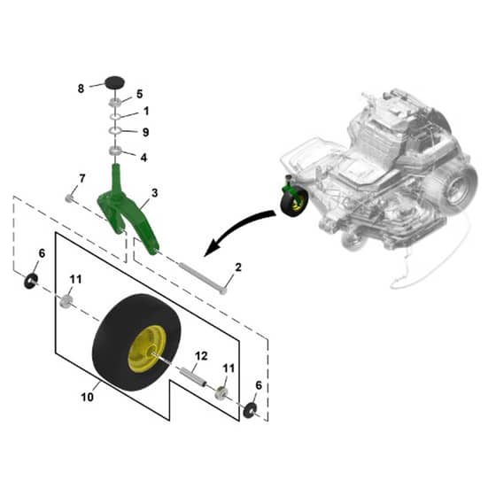 John Deere Q820M - PC16647 - Caster Wheel - ST1378328
