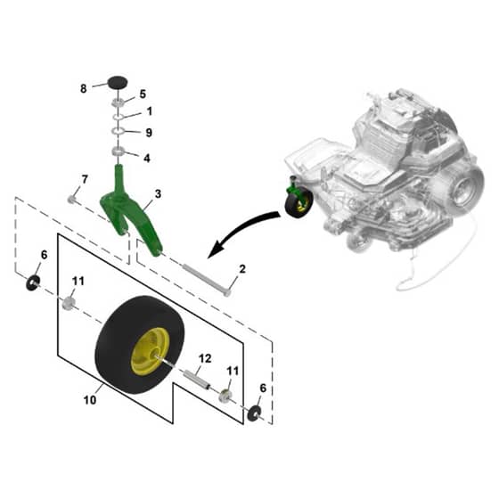John Deere Q850M - PC16648 - Caster Wheel - ST1378328