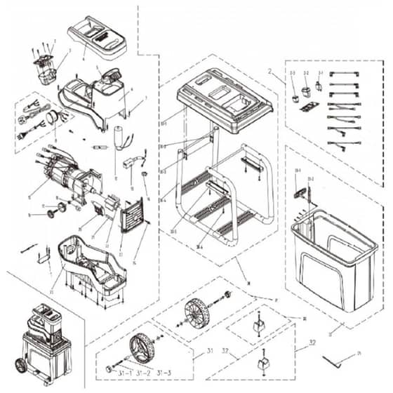 Cobra QS2500 - Shredder Main Diagram