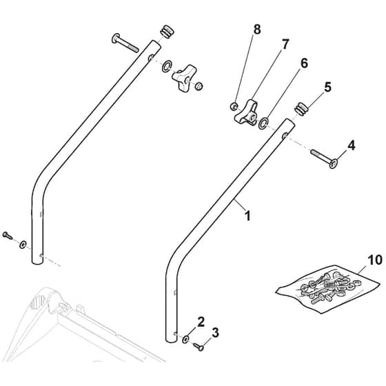 QUATTRO 15S - 2013 - 297412027/AT2 - Atco Rotary Mower Handle Lower Diagram