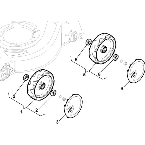 QUATTRO 16 - 2013 - 295441027/AT2 - Atco Rotary Mower Wheels Diagram
