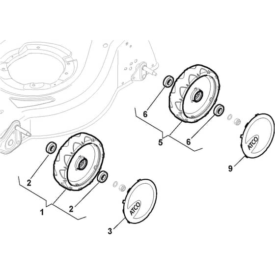 QUATTRO 16 - 2017 - 295441027/AT4 - Atco Rotary Mower Wheels Diagram