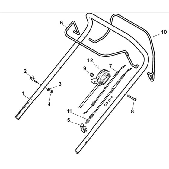 QUATTRO 16S - 2013 - 295442027/AT2 - Atco Rotary Mower Handle Upper Diagram
