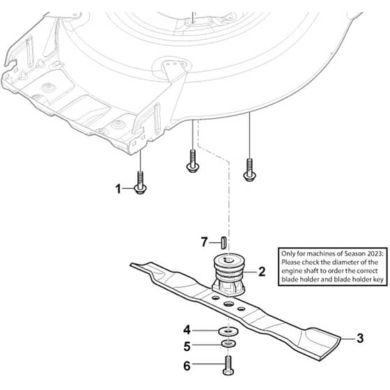QUATTRO 16S 4in1 - 2021-2024 - 2L0432847/AT1 - Atco Rotary Mower Blade Diagram