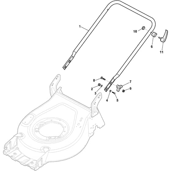 QUATTRO 18S Li - 2018-2020 - 2L0487867/AT9 - Atco Rotary Mower Lower Handle Diagram