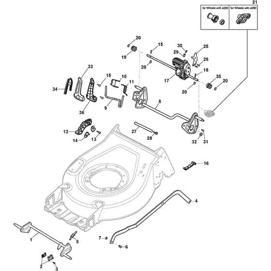QUATTRO 18S Li - 2018-2020 - 2L0487867/AT9 - Atco Rotary Mower Transmission Diagram
