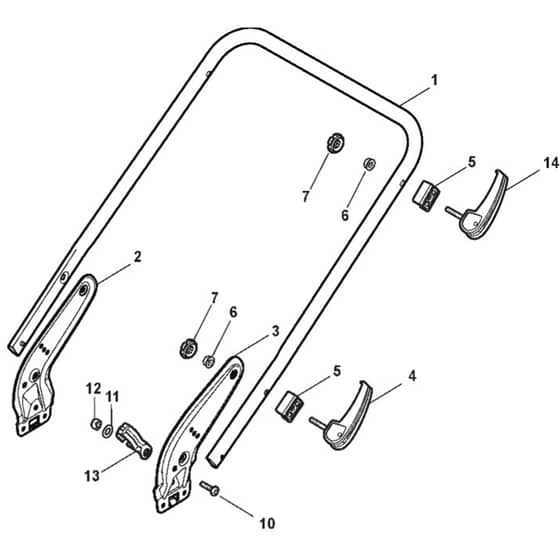 QUATTRO 18SE - 2013-2014 - 299482527/AT3 - Atco Rotary Mower Handle Lower Diagram
