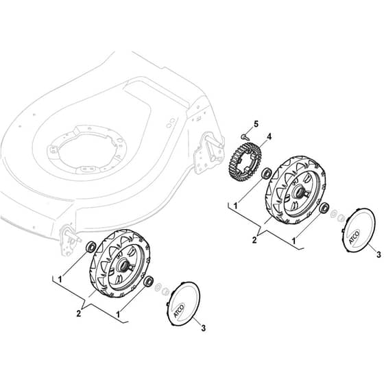 QUATTRO 18SE - 2013-2014 - 299482527/AT3 - Atco Rotary Mower Wheels and Hub Caps Diagram