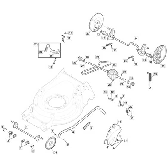 QUATTRO 19S 4in1 - 2015-2022 - 294506827/AT5 - Atco Rotary Mower Height Adj Diagram