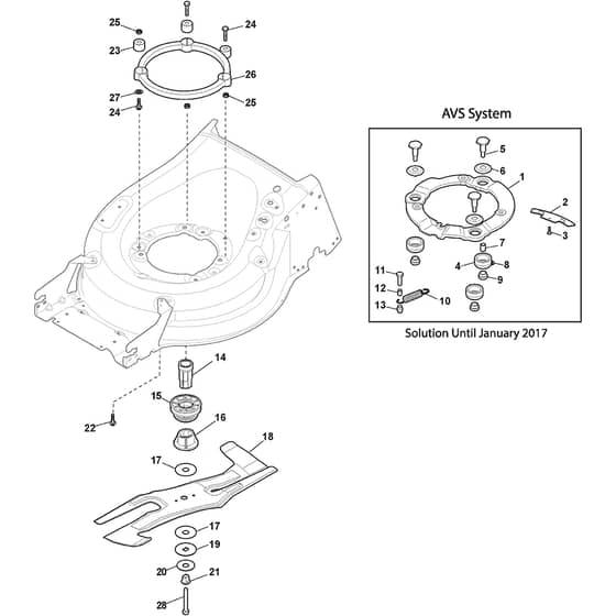 QUATTRO 22S V 4in1 - 2017 - 294563827/AT7 - Atco Rotary Mower Blade Diagram