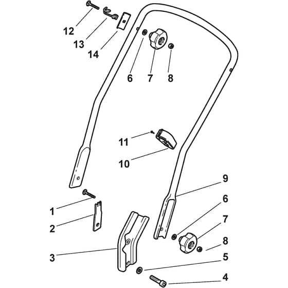 QUATTRO 22SA - 2012-2013 - 292552027/AT2 - Atco Rotary Mower Lower Handle Diagram