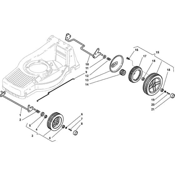 QUATTRO 22SA - 2013 - 292552027/AT3 - Atco Rotary Mower Wheels Diagram
