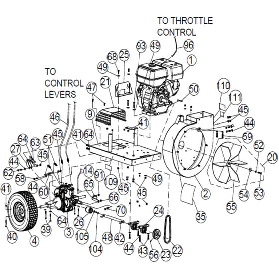 Billy Goat QV550HSP - QV550HSP Vacuum Main Diagram