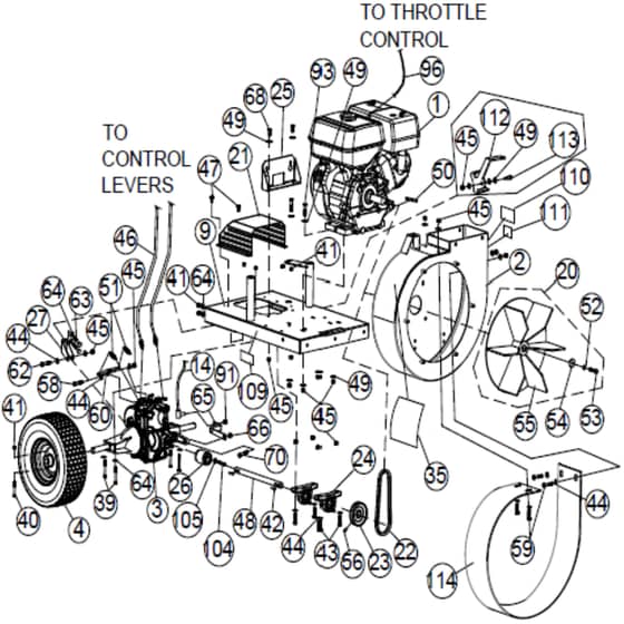 Billy Goat QV550HSPEU - QVSPEU Vacuum Main Diagram