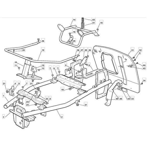 R25M - 2008 - 299971536/BQ - Mountfield Ride On Mower Frame Diagram