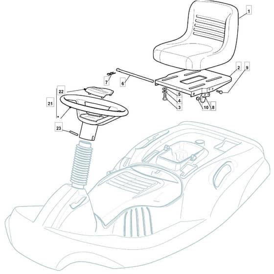 R25M - 2008 - 299971536/BQ - Mountfield Ride On Mower Seat Diagram