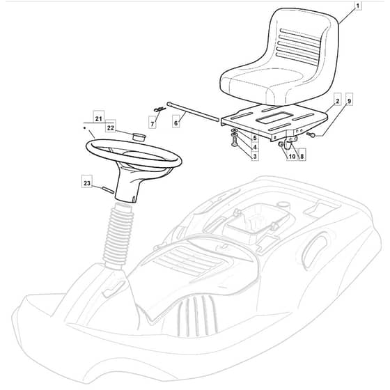 R25M - 2009 - 2T0114436/BQ - Mountfield Ride On Mower Seat Diagram