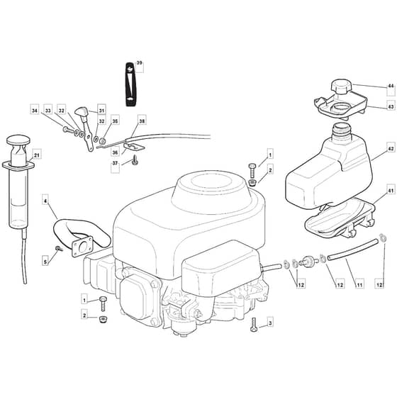 R25V - 2011-2013 - 2T0030436/BQ - Mountfield Ride On Mower Engine Diagram