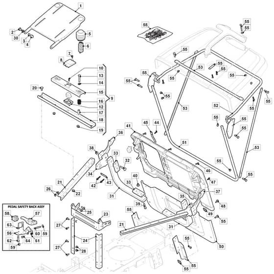 R27M - 2019 - 2T0050286/CAS - Mountfield Ride On Mower Frame Diagram