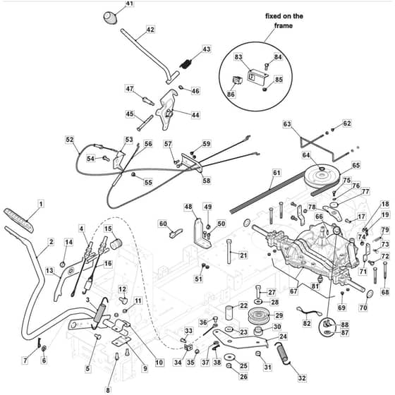R27M - 2019 - 2T0050286/CAS - Mountfield Ride On Mower Transmission Diagram