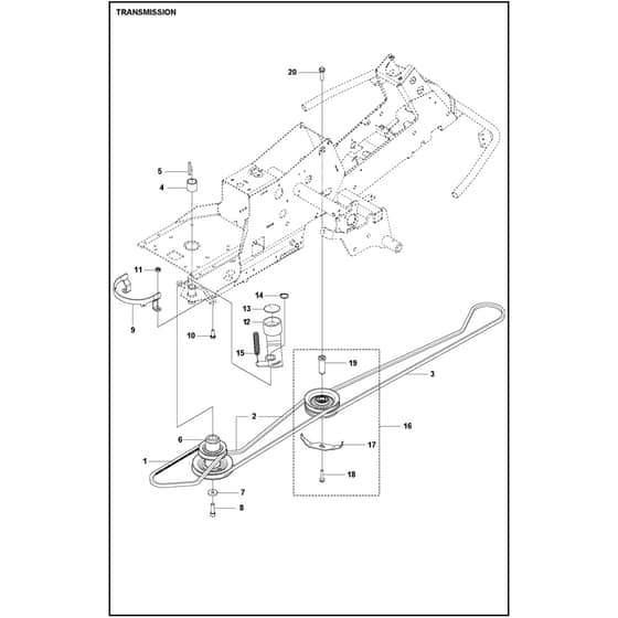 Husqvarna R 214C - 970519401 - Transmission 02