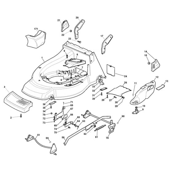 RA 504-B - 2012 - 295506023/ALP - Castel Garden Rotary Mower Deck and Height Adjusting Diagram
