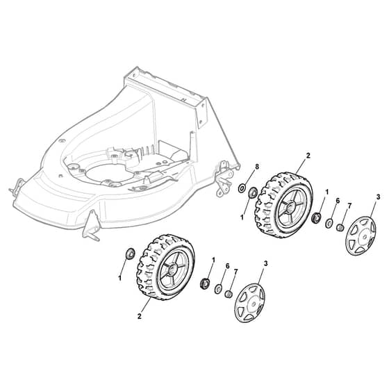 RA 504 TRBM - 2012-2013 - 295506021/SU - Castel Garden Rotary Mower Wheels and Hub Caps Diagram