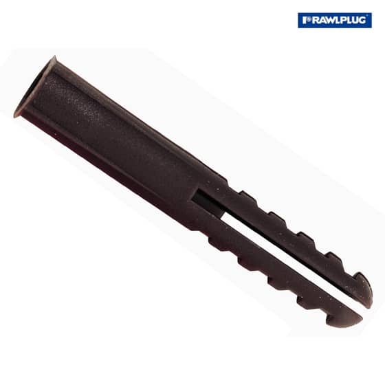 Rawlplug Brown Plastic Plugs Screw Size No.10-14 (10 x Box of 100) - 67-233