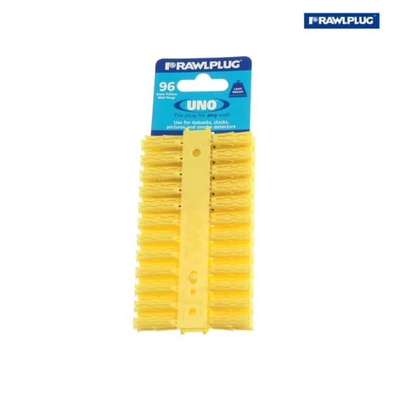 Rawlplug Yellow Uno Plugs 5mm x 24mm Card of 96 - 68-500