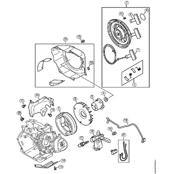 Genuine Stihl RB800 / G - Ignition systems, Fly wheel, Rewind starter