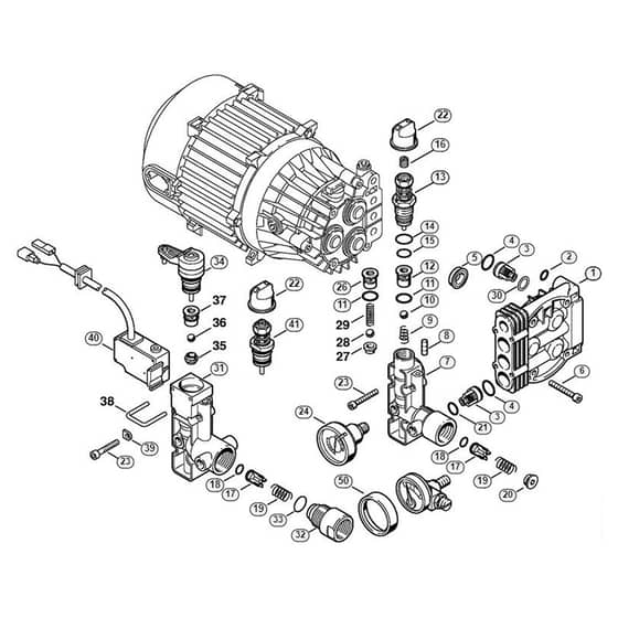 Genuine Stihl RE104_K / C - Regulation valve block