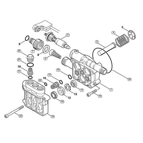 Genuine Stihl RE106 K - 4737 / B - Pump housing, valve block