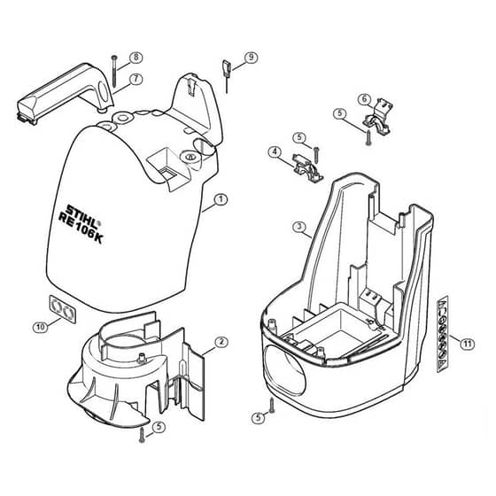 Genuine Stihl RE106 K - 4737 / C - Machine cover