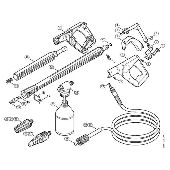 Genuine Stihl RE107 / E - Spray gun, Spray lance/wand (05.2007)