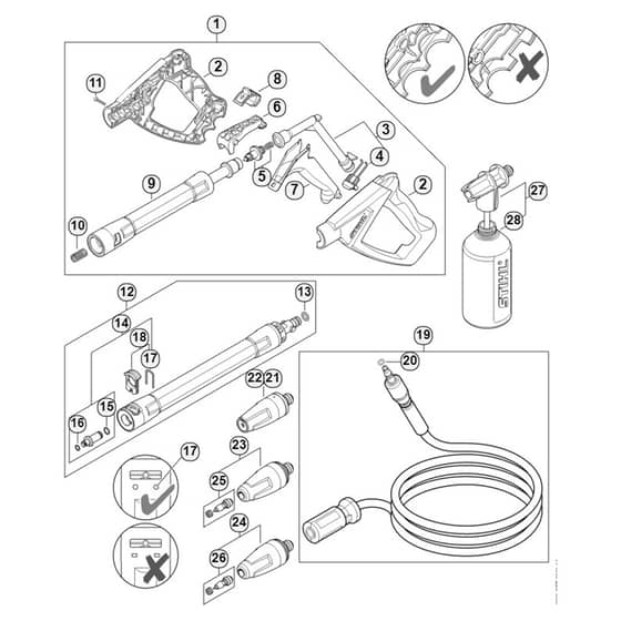 Genuine Stihl RE110 / K - Spray gun, Spray lance/wand