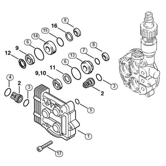 Genuine Stihl RE141 K PLUS / E - Valve block