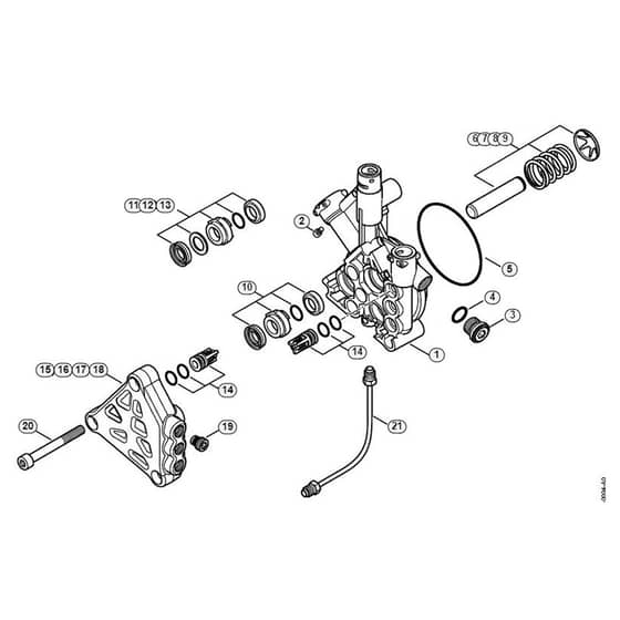 Genuine Stihl RE163 / B - Pump, valve block
