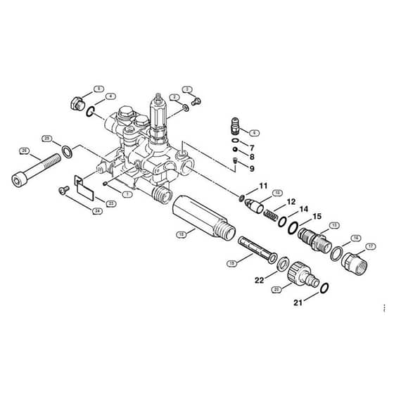 Genuine Stihl RE281 / E - Valve block, Water attachment
